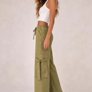 Twill High-Rise Utility Pants