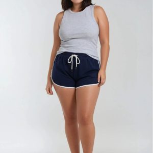 Plus Contrast Trim Shorts