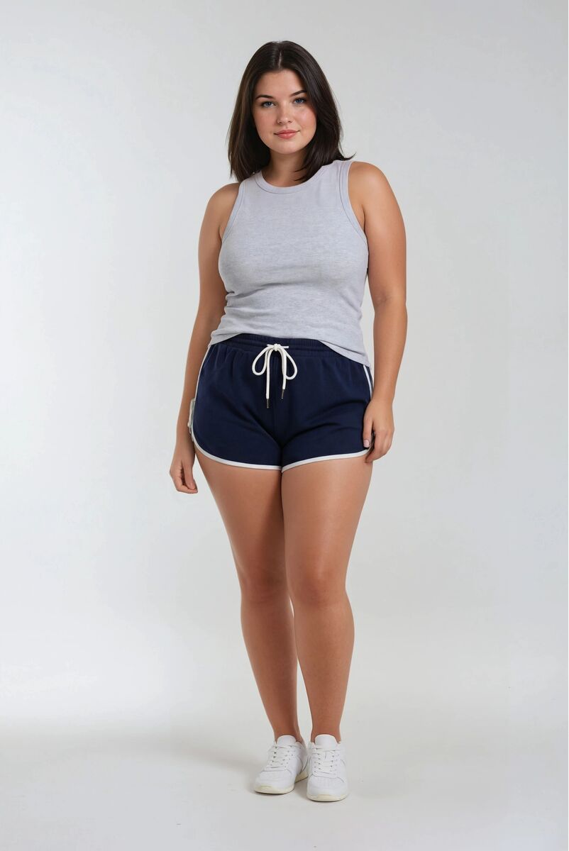 Plus Contrast Trim Shorts