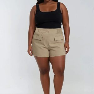 Plus Size Trouser Shorts