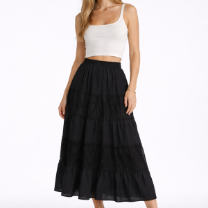 Tiered Lace Maxi Skirt