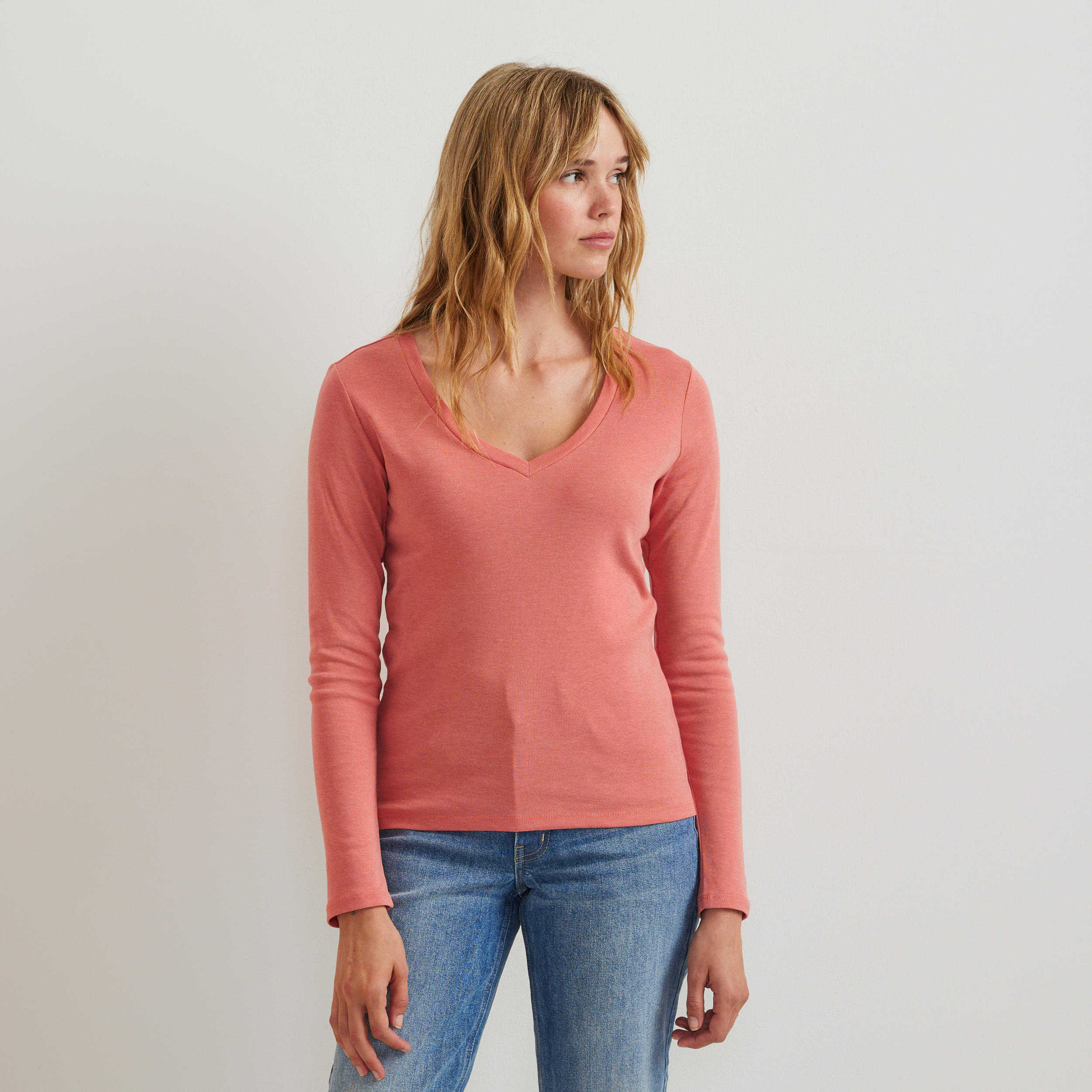 Women's Everyday Long-Sleeve V-Neck T-Shirt - Image 25