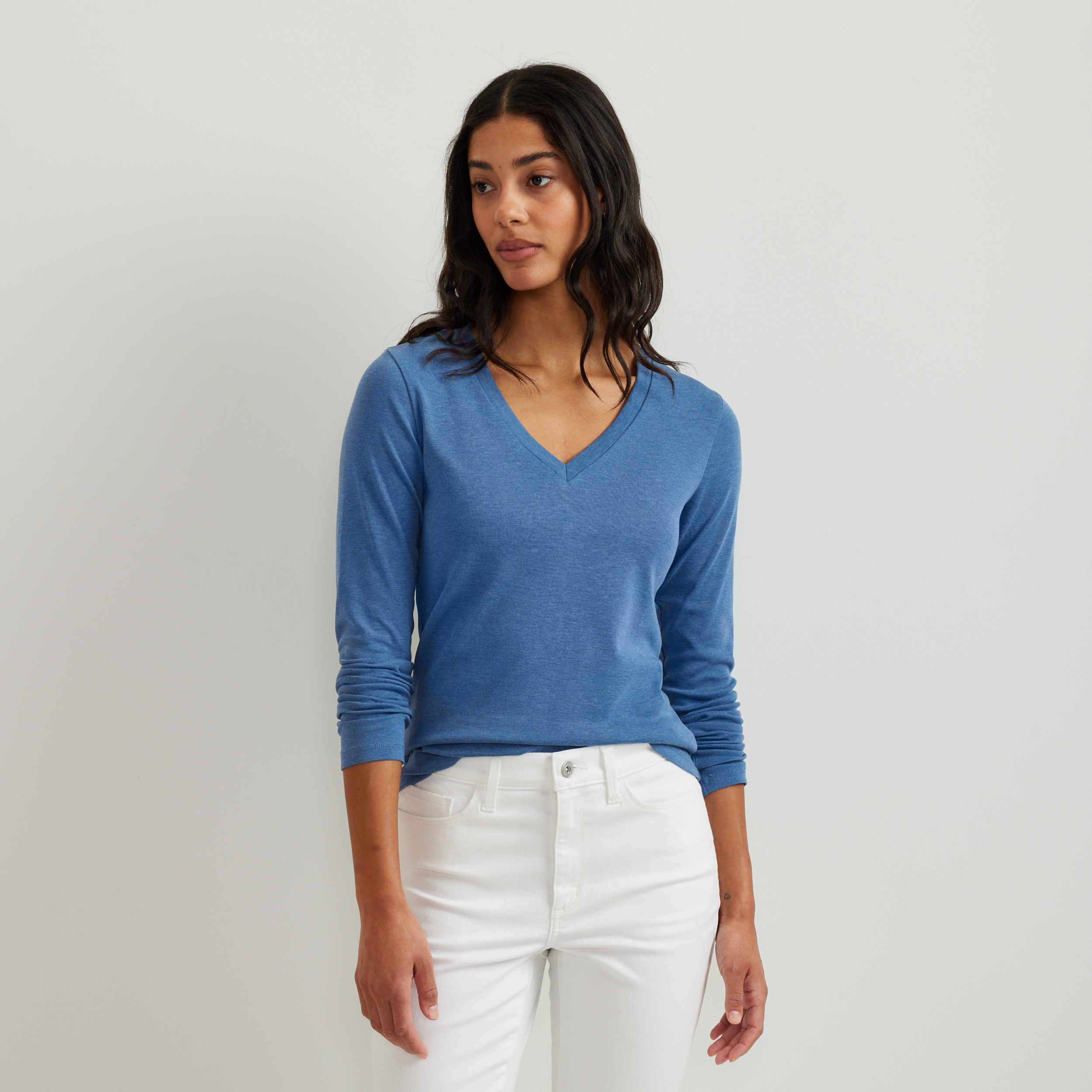 Women's Everyday Long-Sleeve V-Neck T-Shirt - Image 5