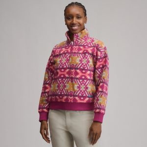 Women's Authentic Outdoor Fleece 1/4-Zip Mock Pullover - Print