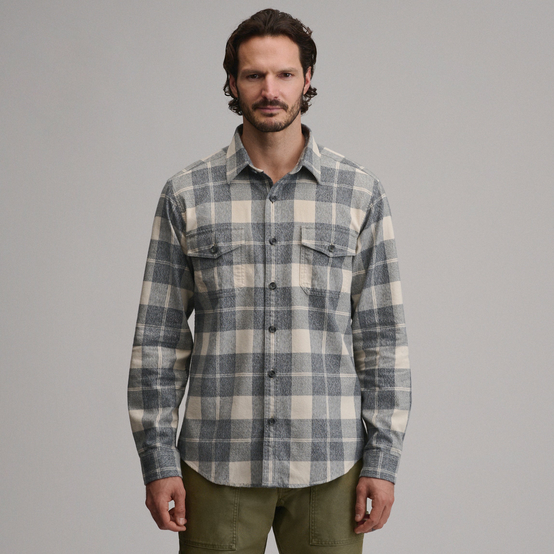 Men's Long-Sleeve Eddie's Cabin Shirt - Jaspe Flannel - Image 9