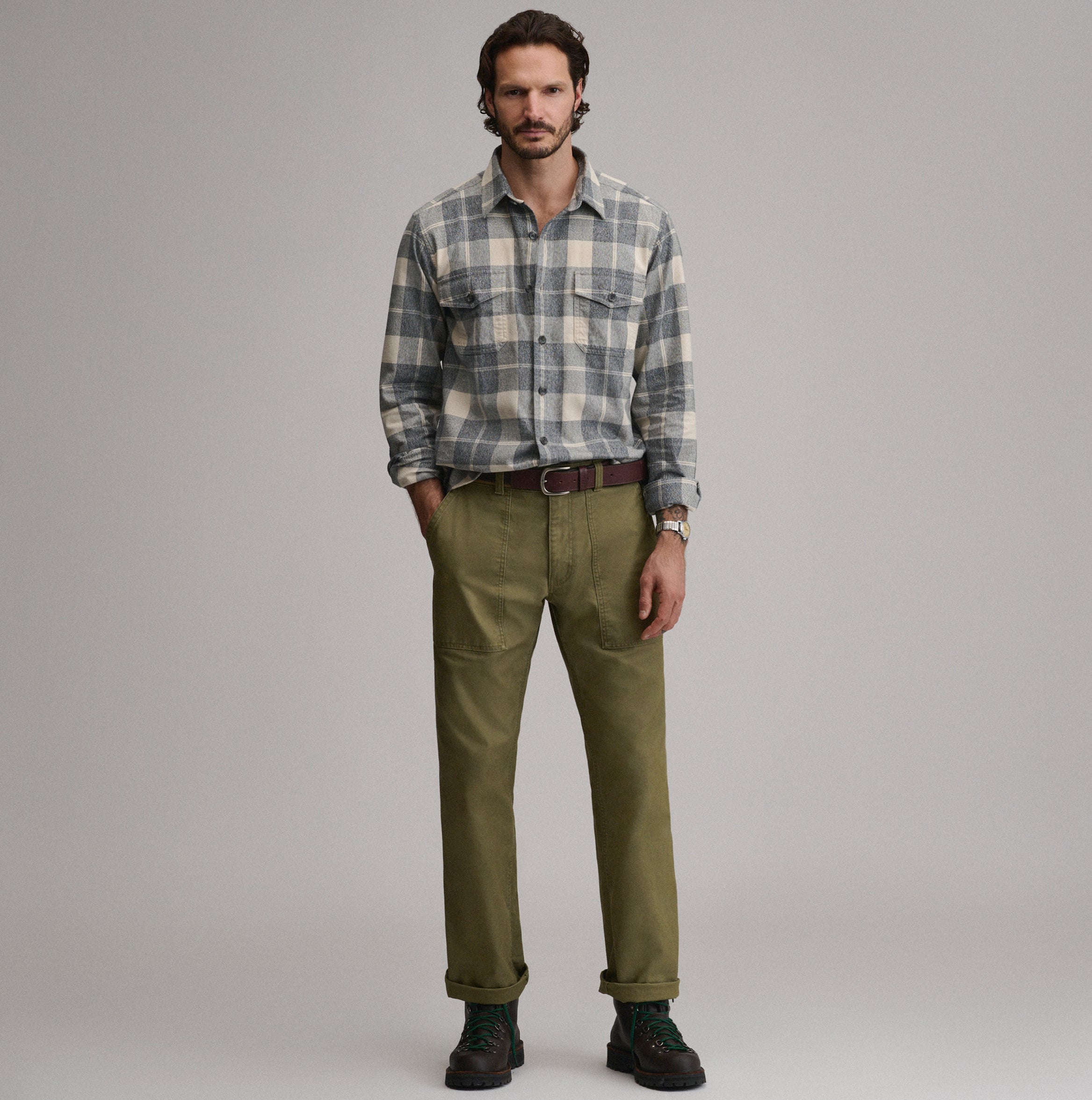 Men's Long-Sleeve Eddie's Cabin Shirt - Jaspe Flannel - Image 12