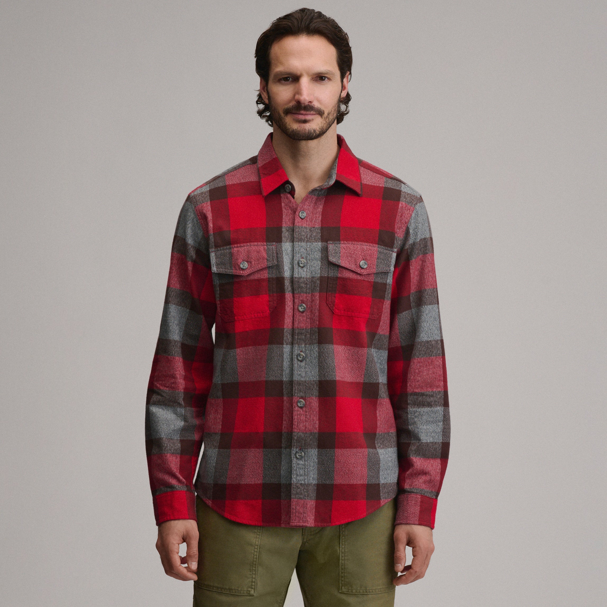 Men's Long-Sleeve Eddie's Cabin Shirt - Jaspe Flannel - Image 5