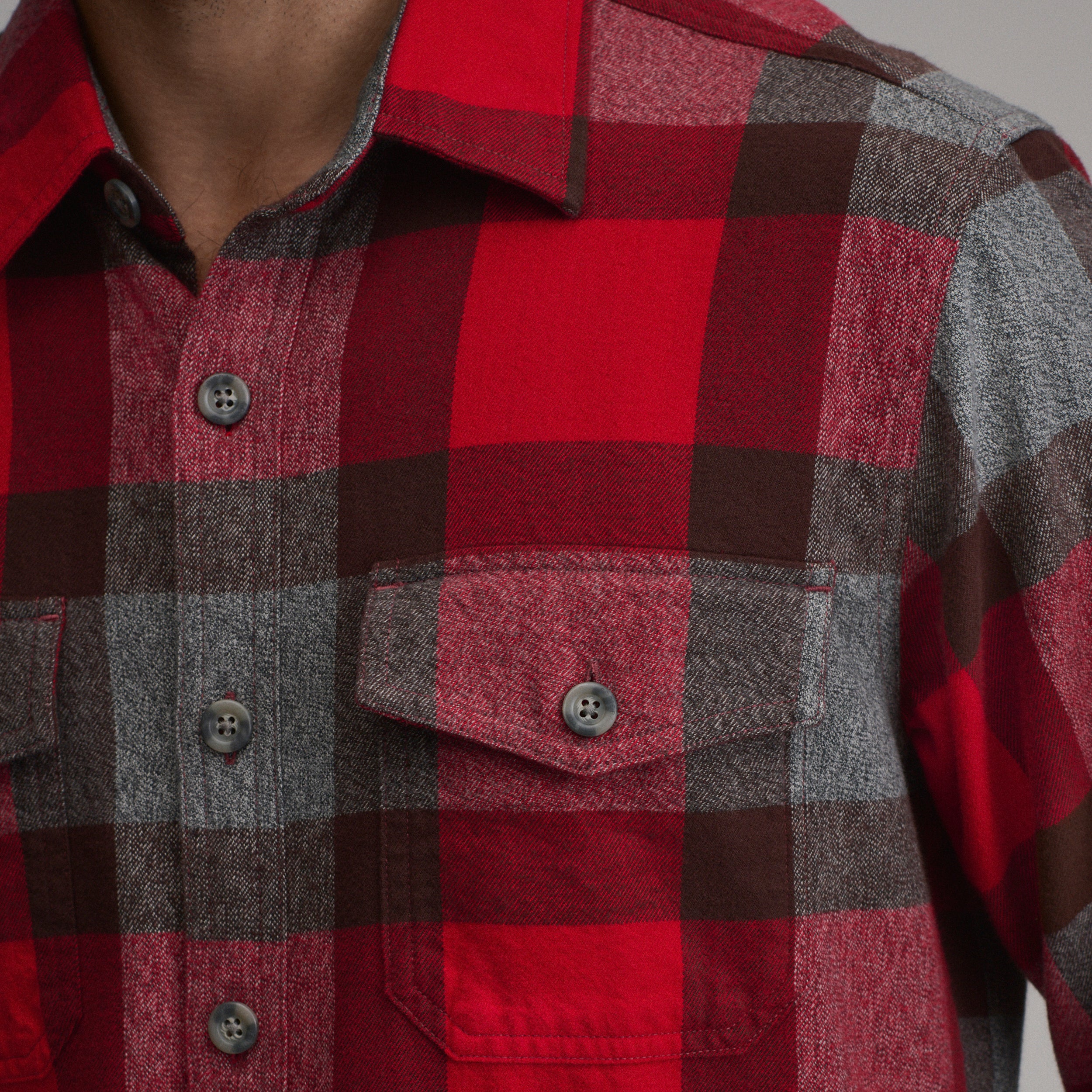 Men's Long-Sleeve Eddie's Cabin Shirt - Jaspe Flannel - Image 7