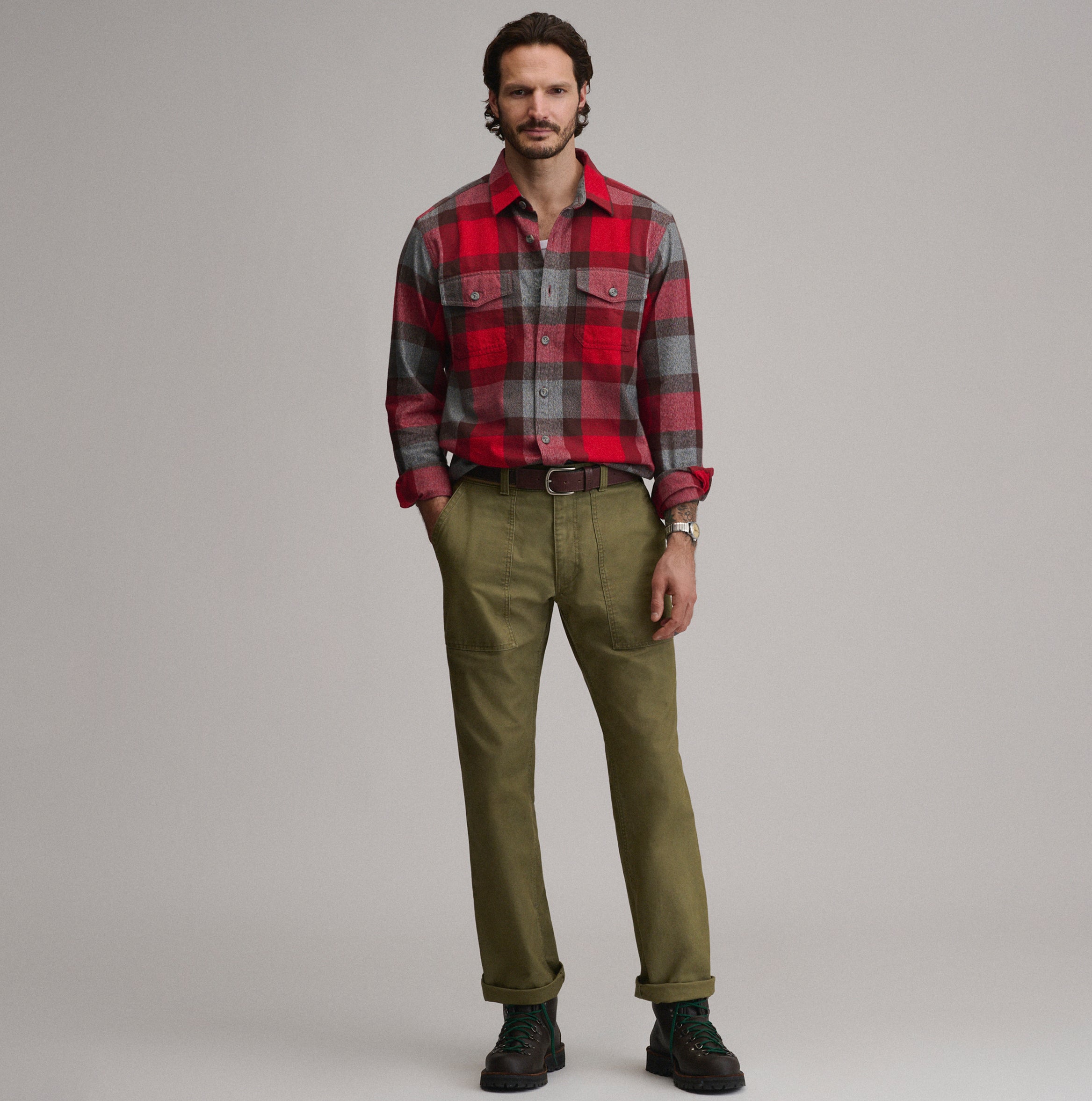 Men's Long-Sleeve Eddie's Cabin Shirt - Jaspe Flannel - Image 8