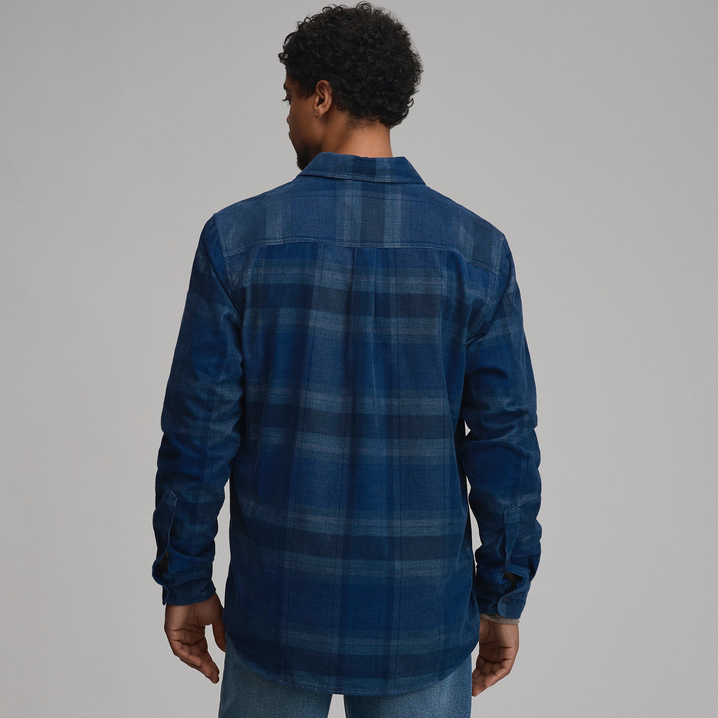 Men's Long-Sleeve Fine Wale Corduroy Shirt - Plaid - Image 2