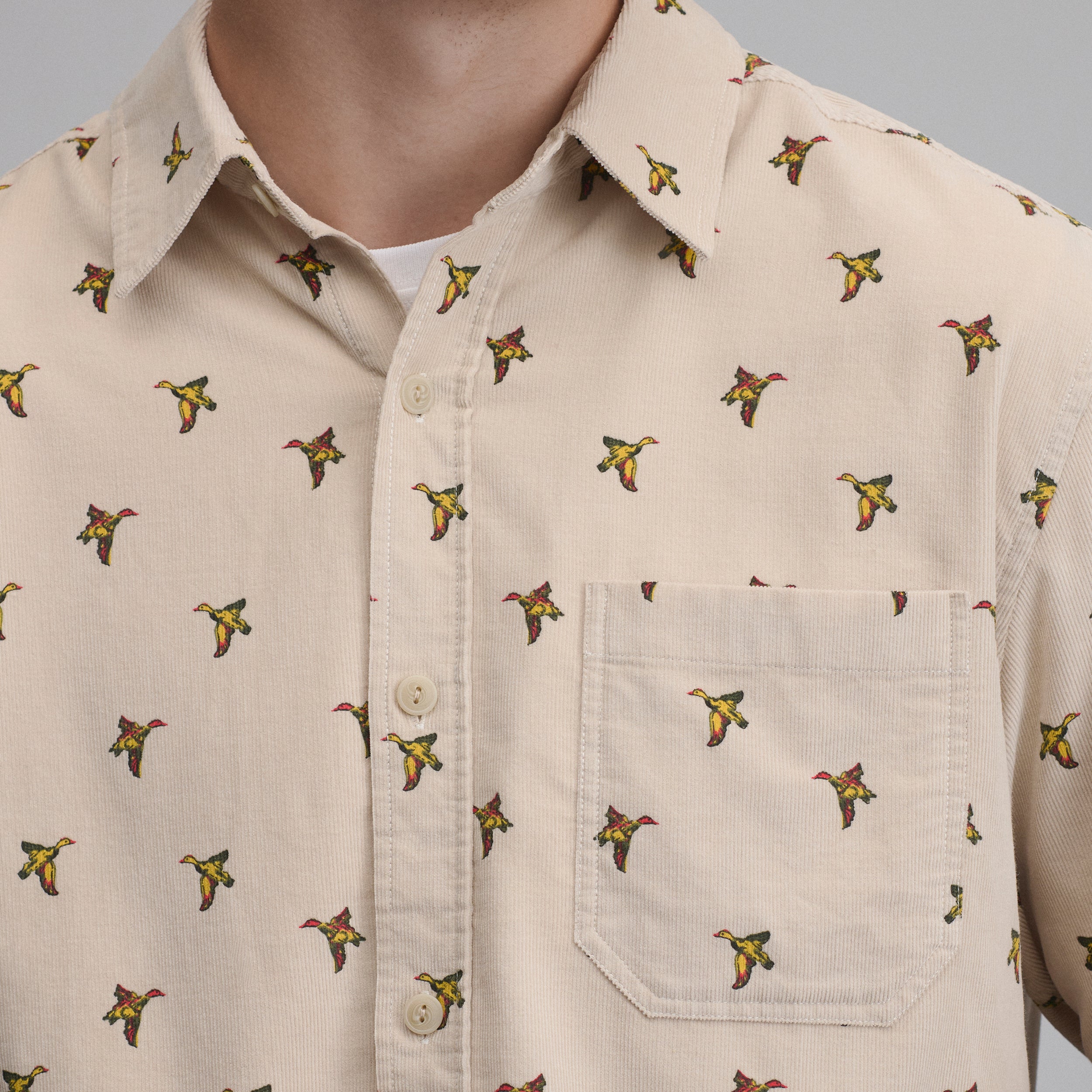 Men's Long-Sleeve Fine Wale Corduroy Shirt - Print - Image 3