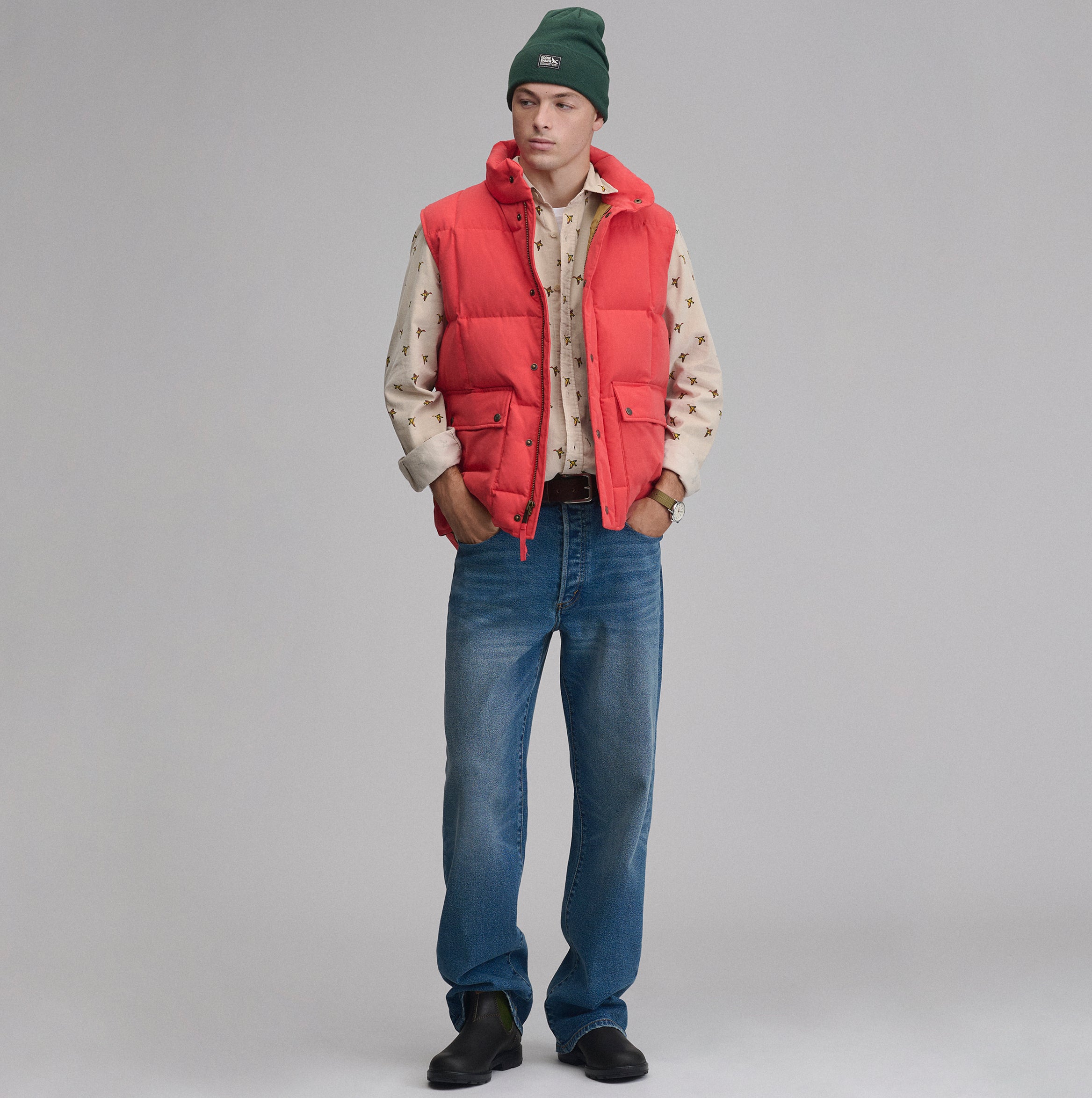 Men's Long-Sleeve Fine Wale Corduroy Shirt - Print - Image 4