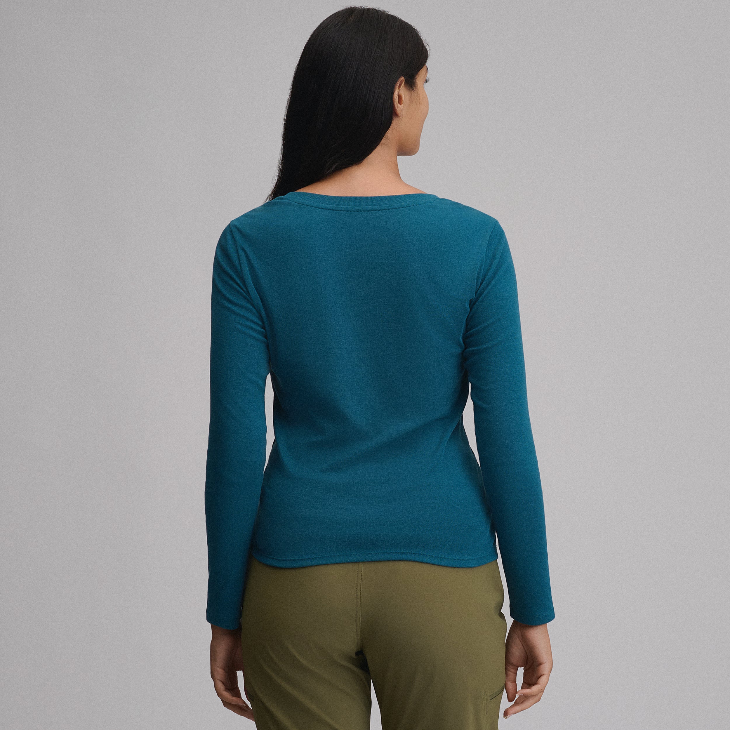 Women's Everyday Long-Sleeve V-Neck T-Shirt - Image 28