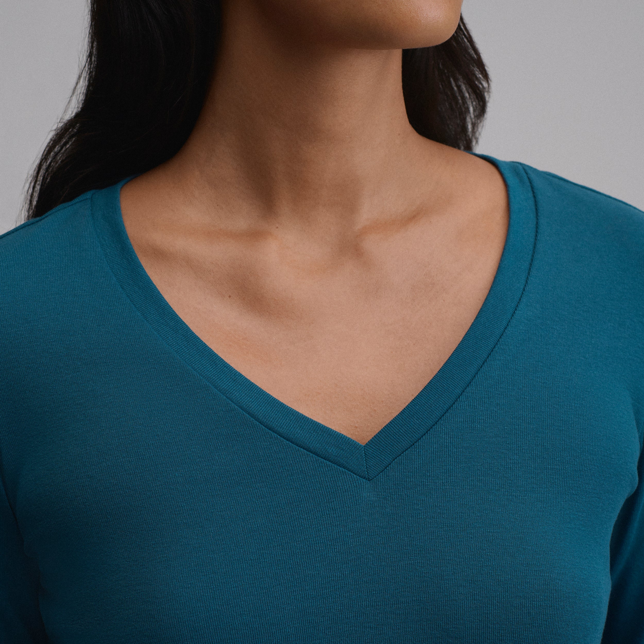 Women's Everyday Long-Sleeve V-Neck T-Shirt - Image 29