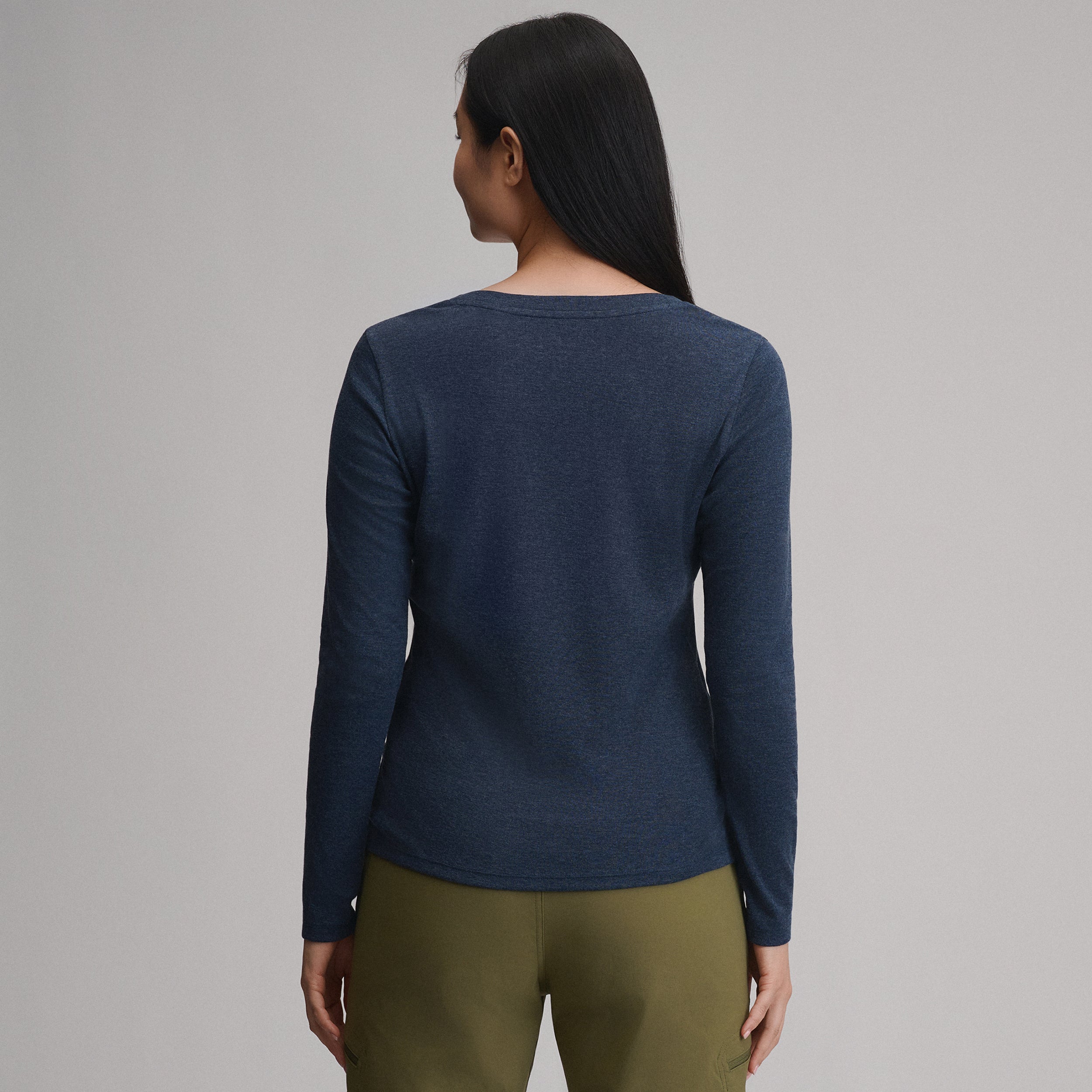 Women's Everyday Long-Sleeve V-Neck T-Shirt - Image 2