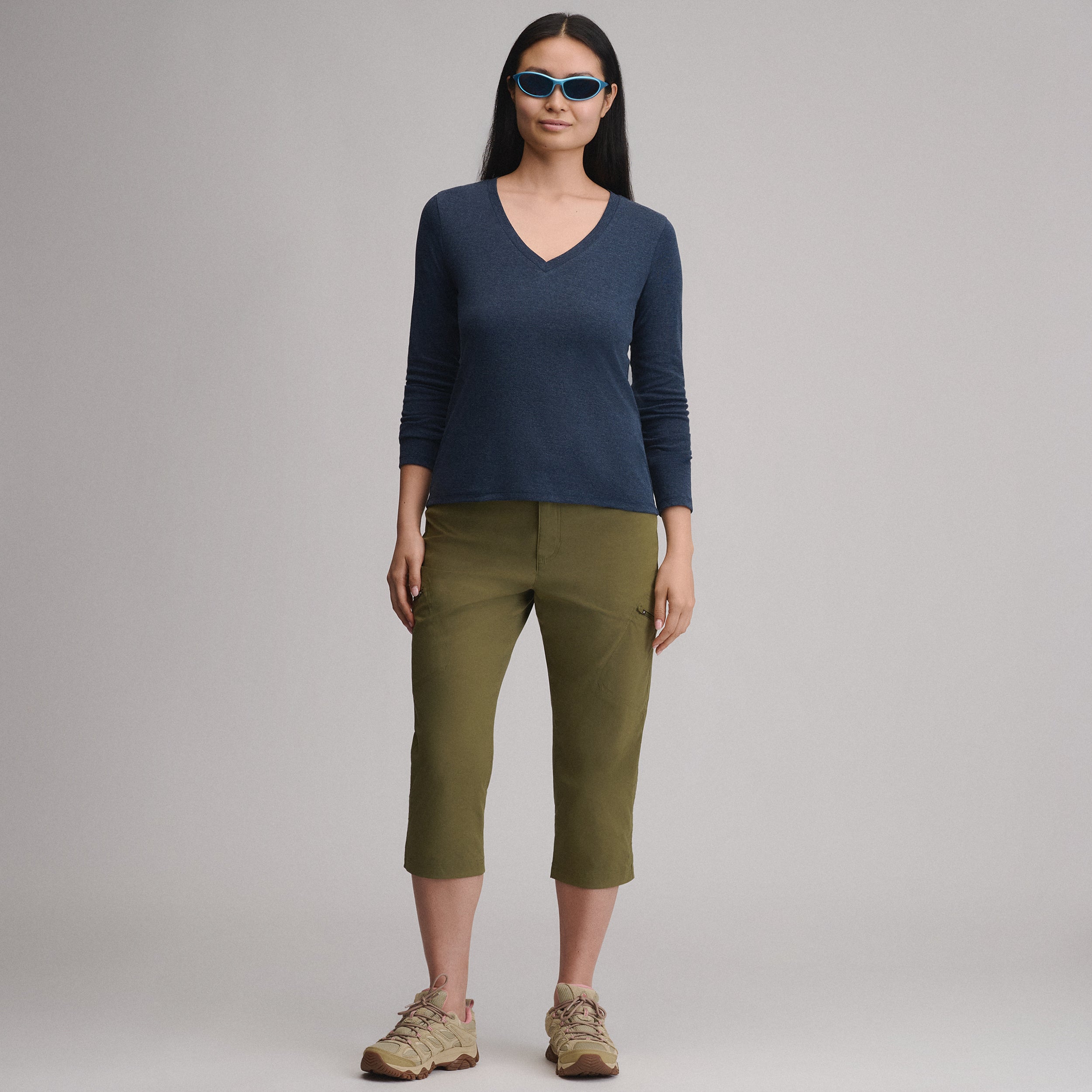Women's Everyday Long-Sleeve V-Neck T-Shirt - Image 4