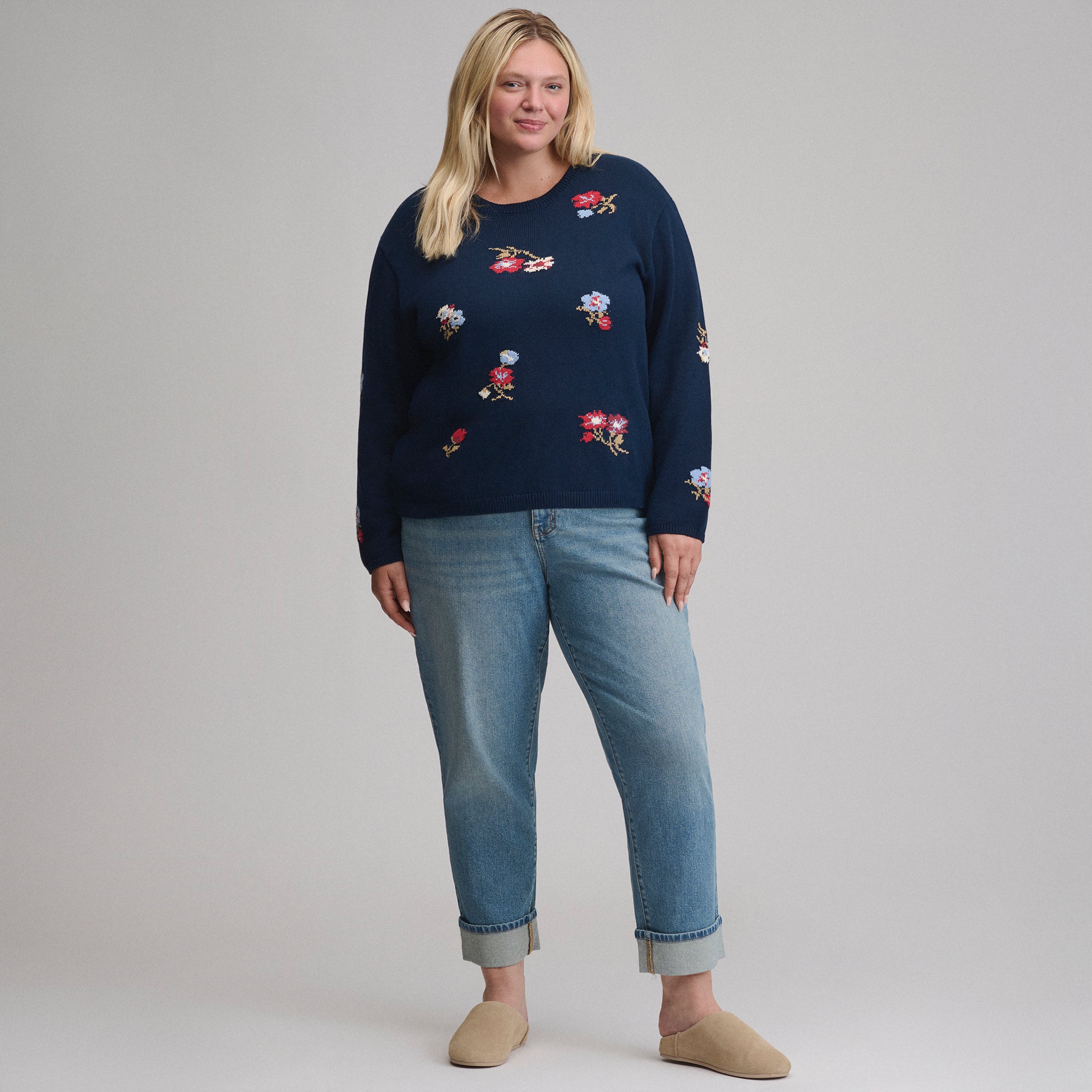 Women's Floral Crewneck Sweater - Image 4