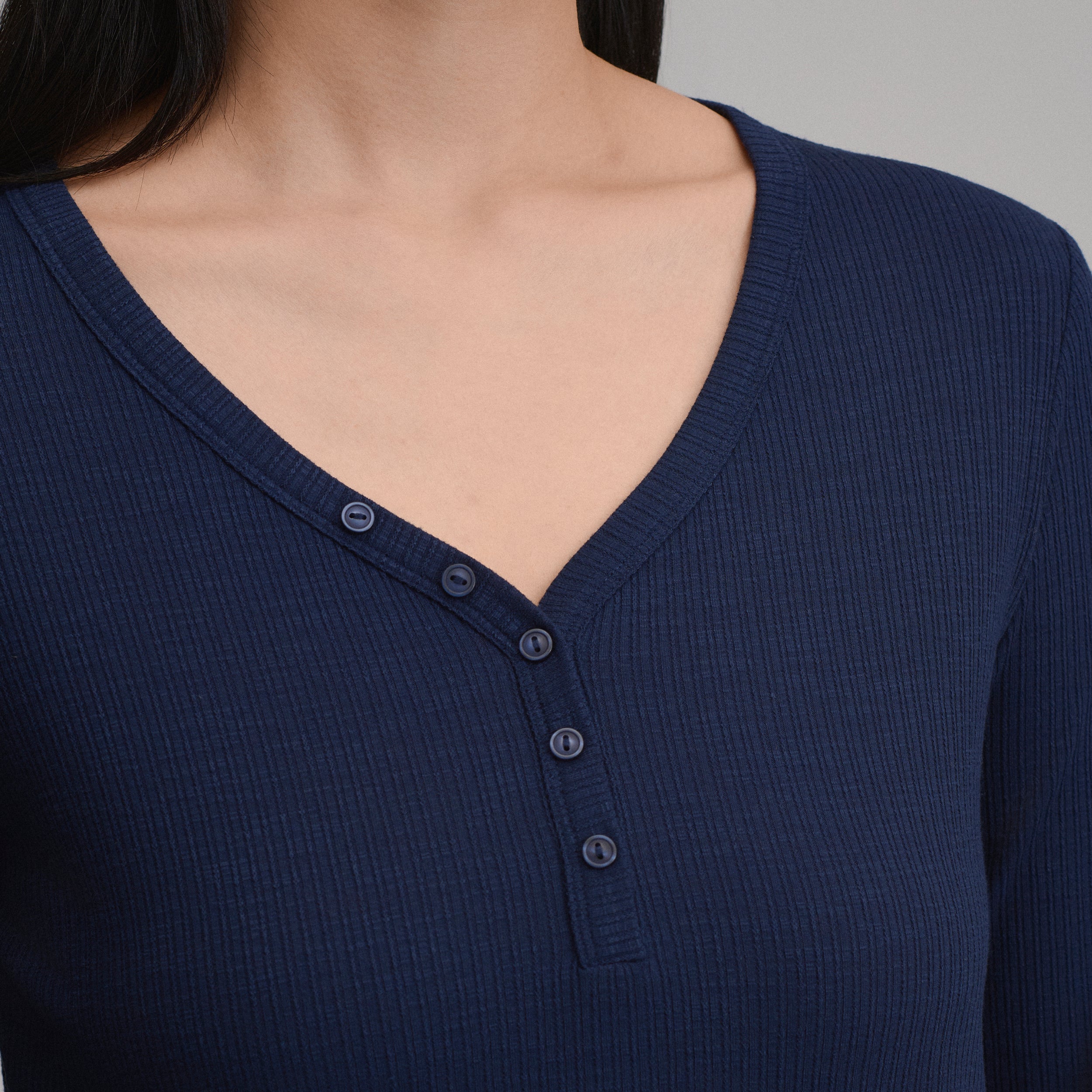 Women's Long-Sleeve Multi Button Henley - Image 3