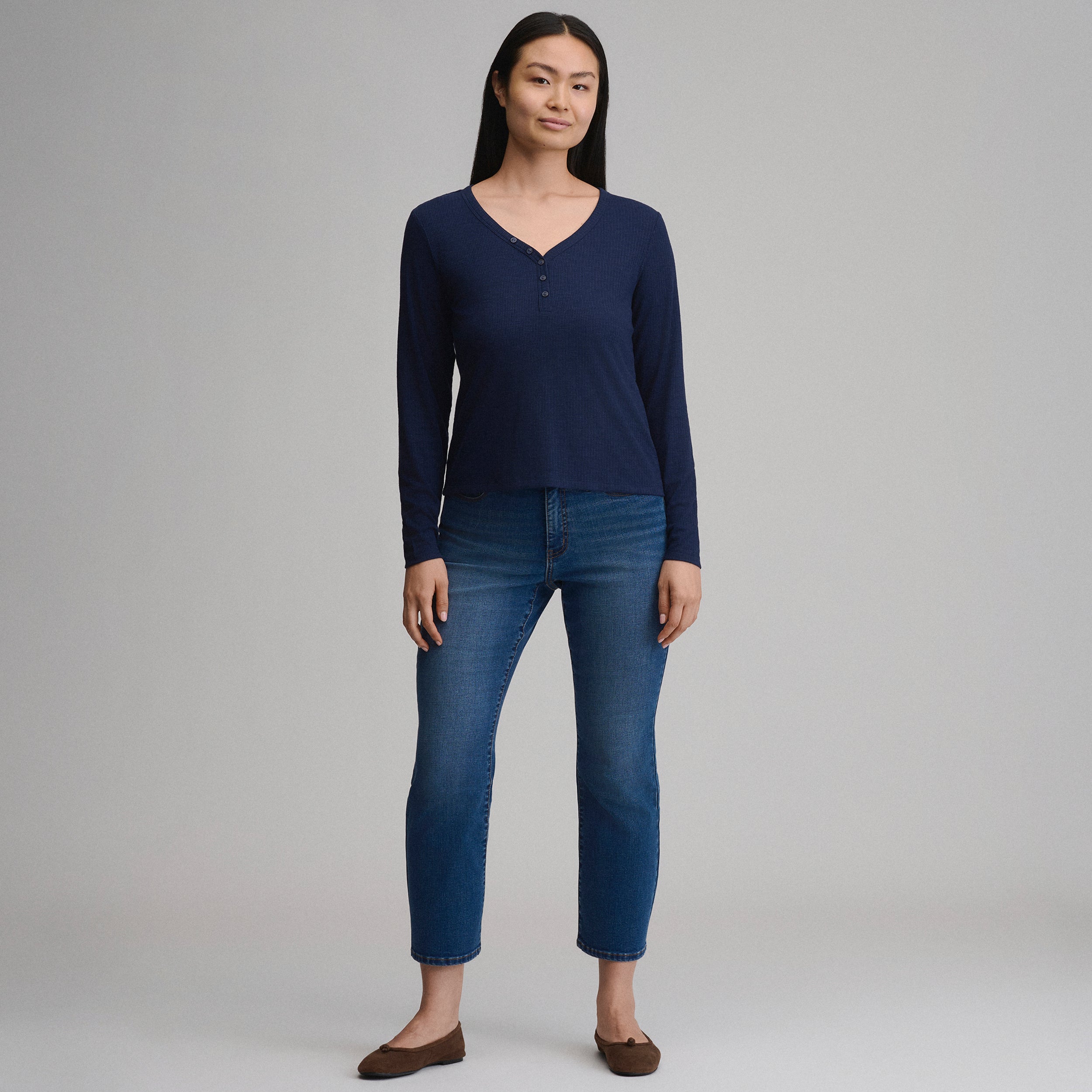 Women's Long-Sleeve Multi Button Henley - Image 4