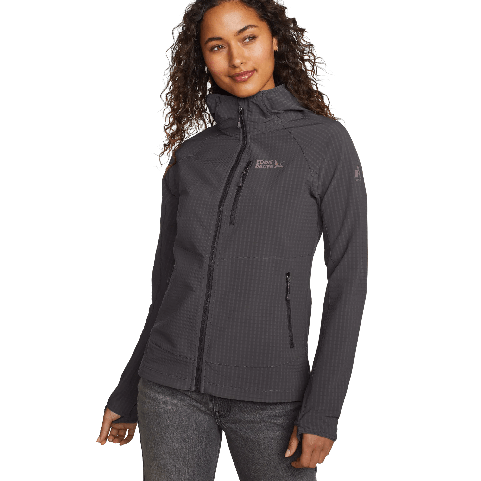 Women's Sandstone Backbone Grid Shell Hoodie - Image 5