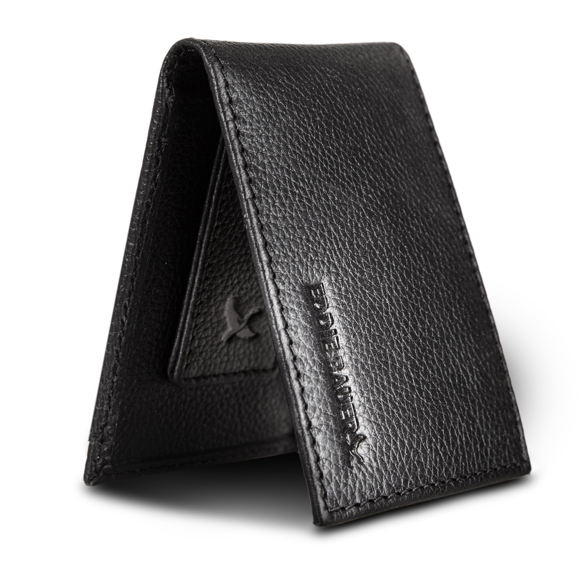 EB Signature Logo Leather Bifold With Money Clip Wallet - Image 15