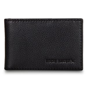 EB Signature Logo Leather Bifold With Money Clip Wallet