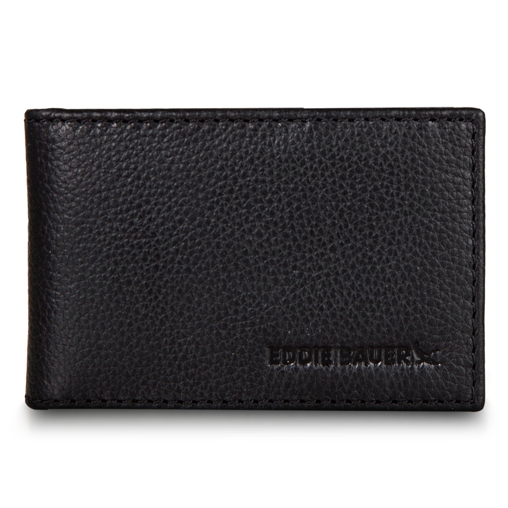 EB Signature Logo Leather Bifold With Money Clip Wallet