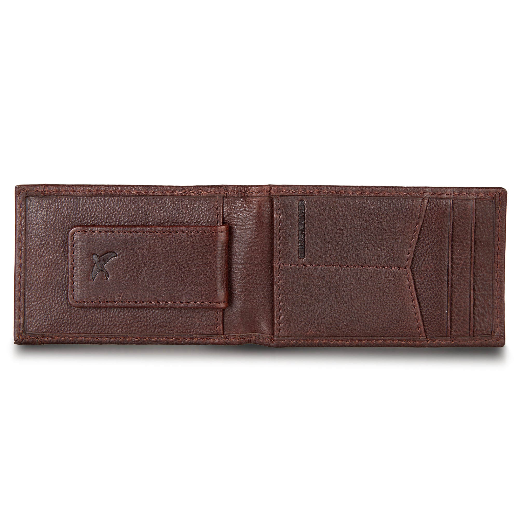 EB Signature Logo Leather Bifold With Money Clip Wallet - Image 13