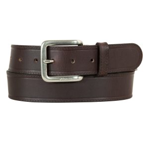 Men's Rugged Leather Belt With Stretch Tab
