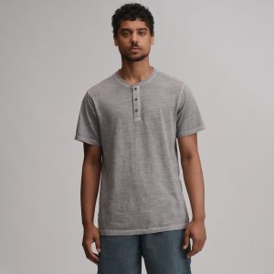Men's Short-Sleeve Sunwashed Cotton Henley