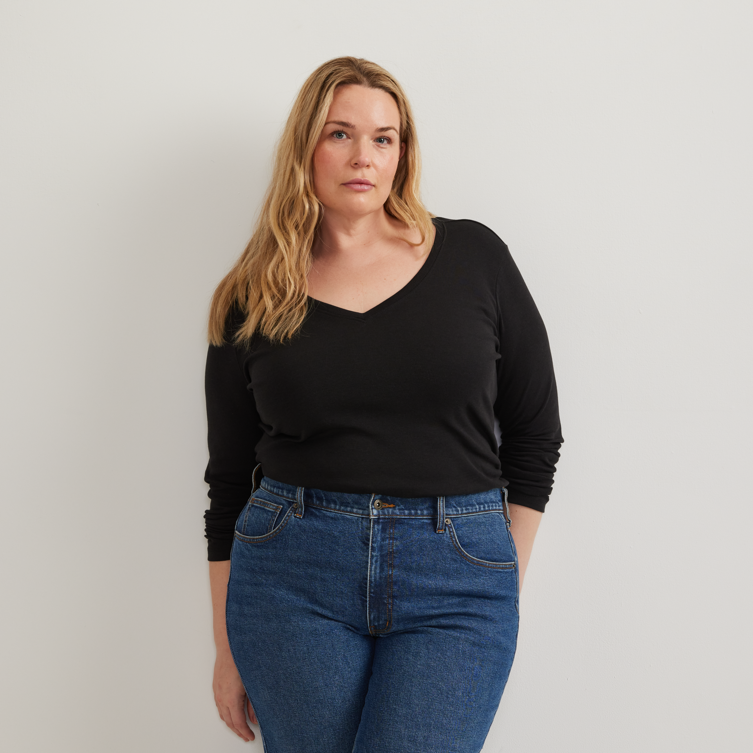 Women's Everyday Long-Sleeve V-Neck T-Shirt - Image 15