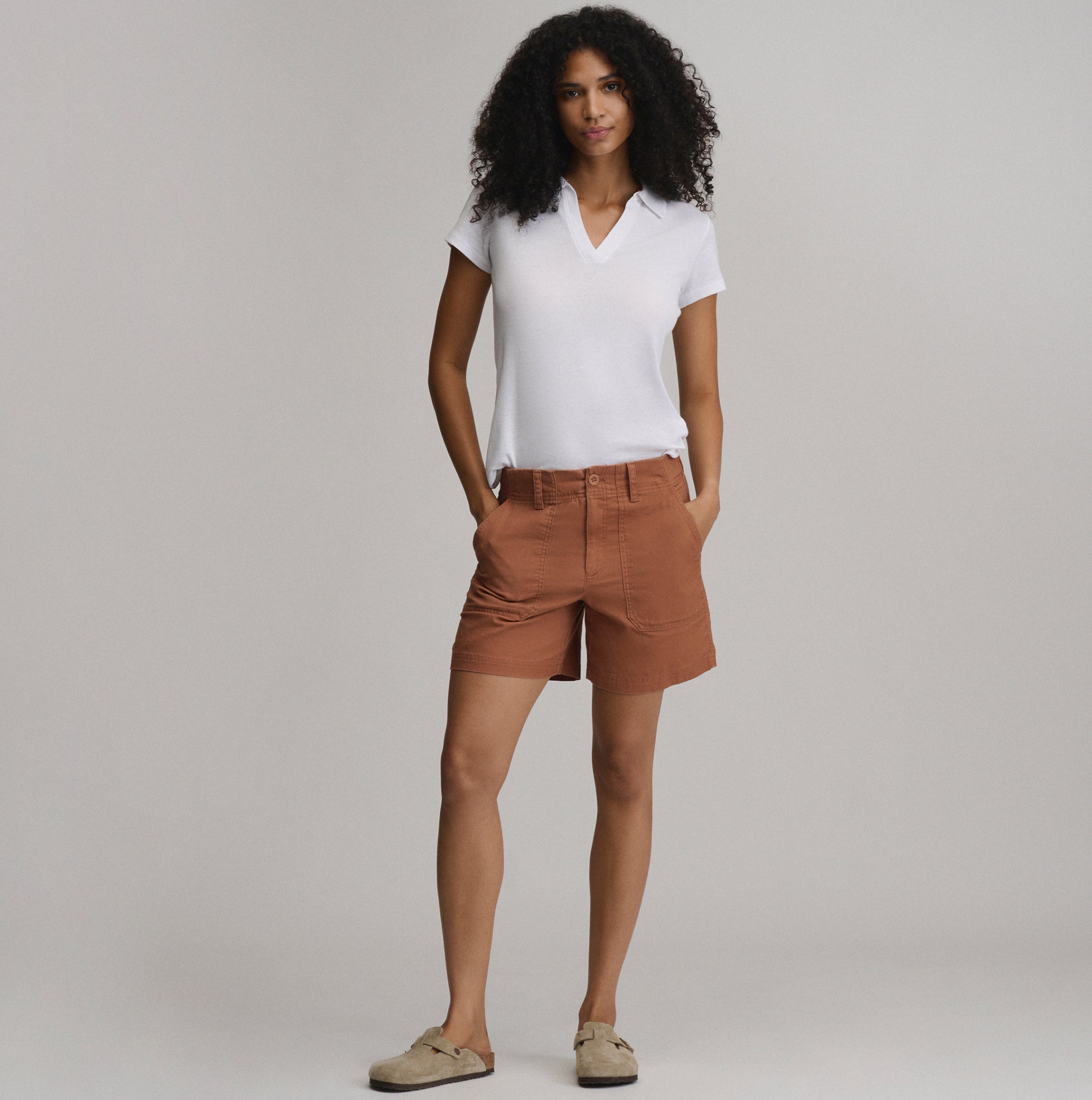 Women's Canvas Utility Shorts - Image 4