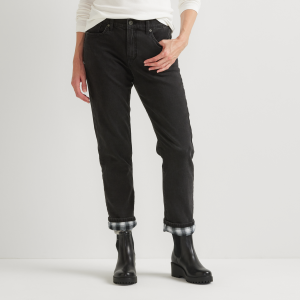 Women's Boyfriend Flannel-Lined Jeans